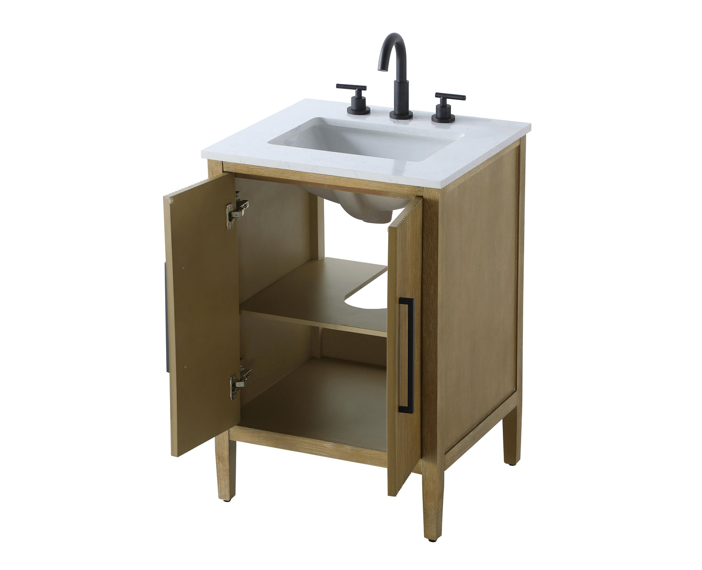 24 inch Single Bathroom Vanity in Linen Oak