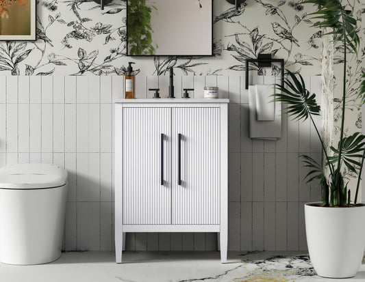 24 inch Single Bathroom Vanity in White