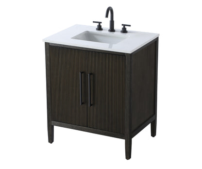 30 inch Single Bathroom Vanity in Chocolate Oak
