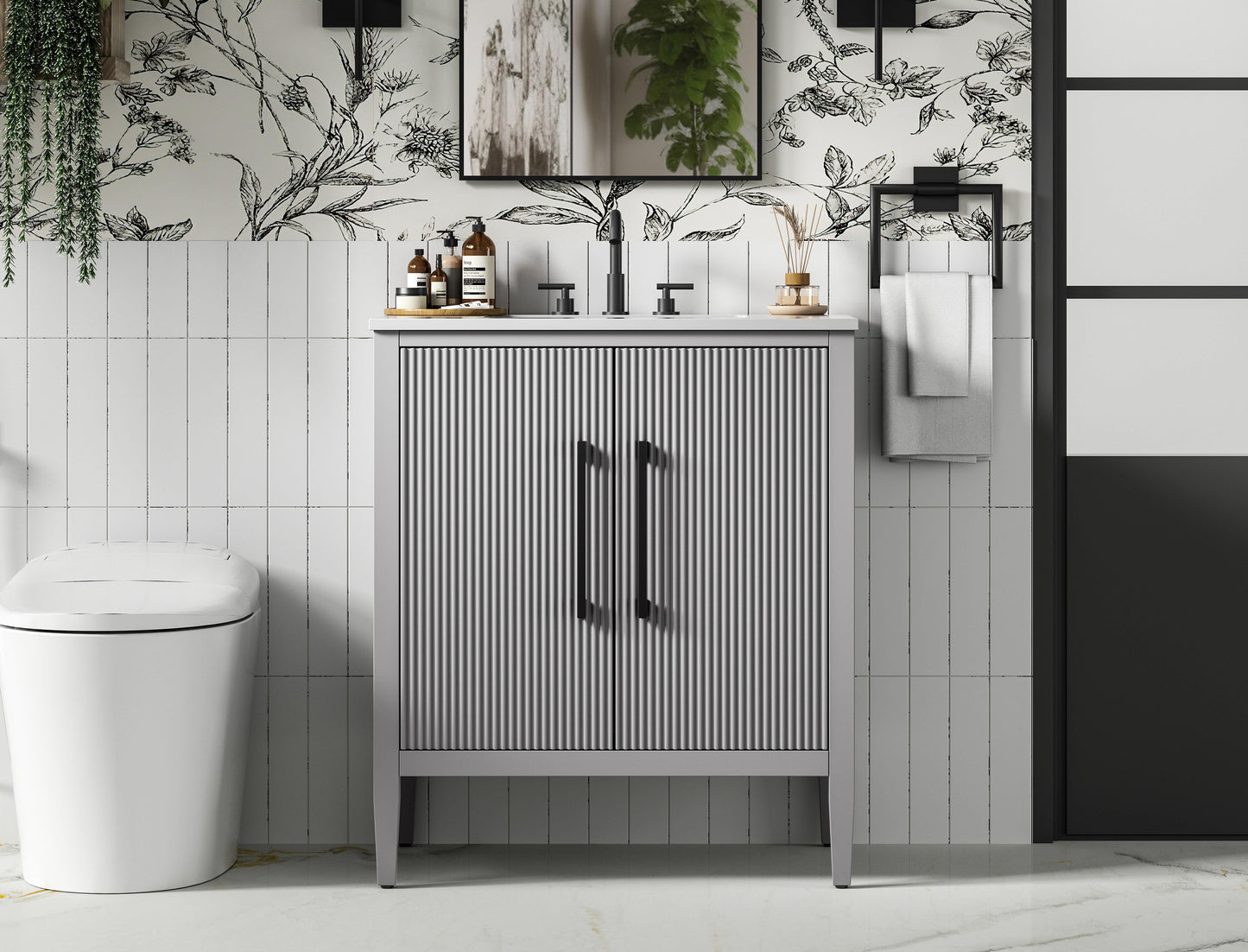 30 inch Single Bathroom Vanity in Grey