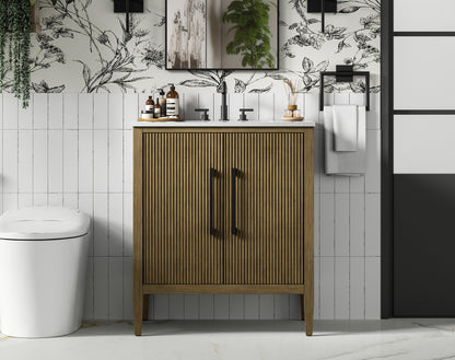 30 inch Single Bathroom Vanity in Hazel Oak