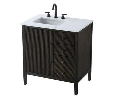 32 inch Single Bathroom Vanity in Chocolate Oak
