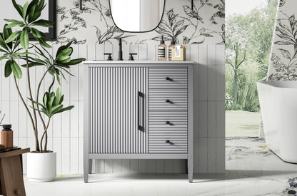 32 inch Single Bathroom Vanity in Grey