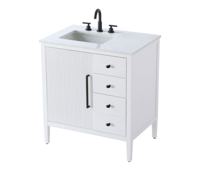 32 inch Single Bathroom Vanity in White