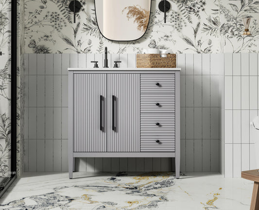 36 inch Single Bathroom Vanity in Grey