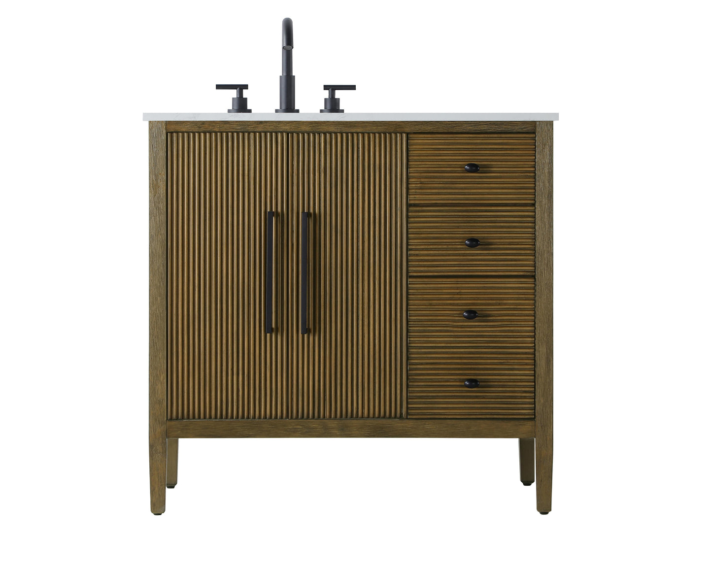 36 inch Single Bathroom Vanity in Hazel Oak