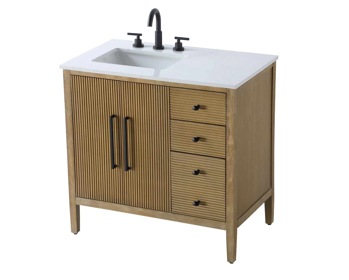 36 inch Single Bathroom Vanity in Linen Oak