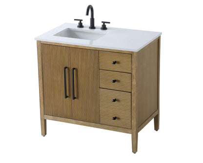 36 inch Single Bathroom Vanity in Linen Oak