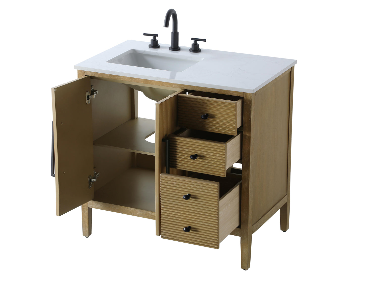 36 inch Single Bathroom Vanity in Linen Oak