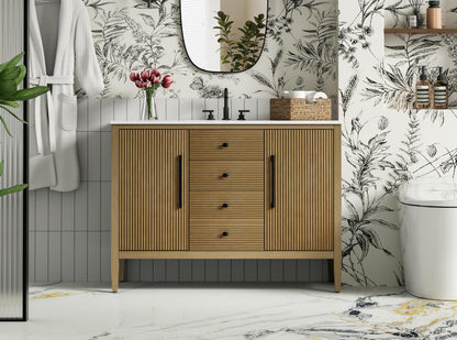 48 inch Single Bathroom Vanity in Linen Oak