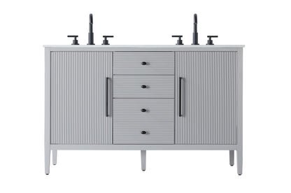 54 inch Double Bathroom Vanity in Grey