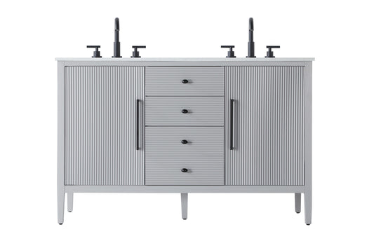 54 inch Double Bathroom Vanity in Grey