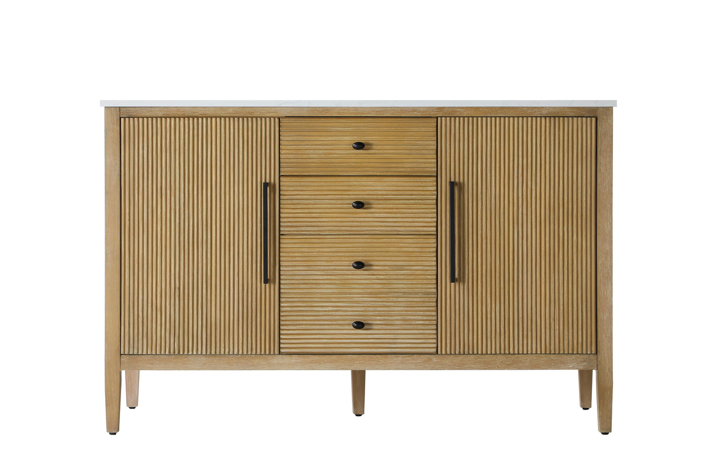 54 inch Double Bathroom Vanity in Linen Oak