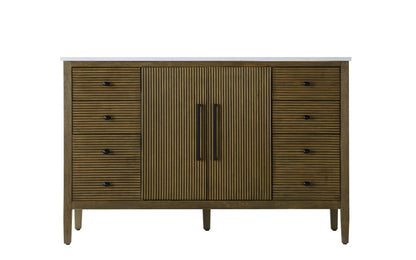 54 inch Single Bathroom Vanity in Hazel Oak