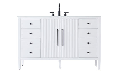 54 inch Single Bathroom Vanity in White