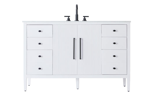 54 inch Single Bathroom Vanity in White