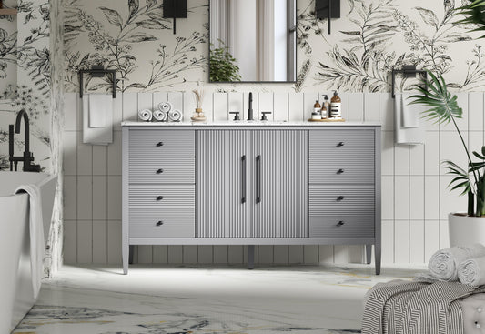 60 inch Single Bathroom Vanity in Grey