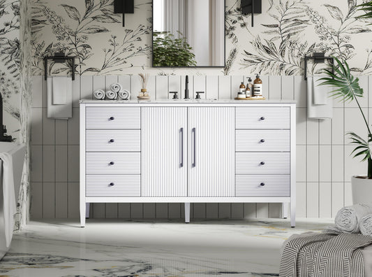 60 inch Single Bathroom Vanity in White