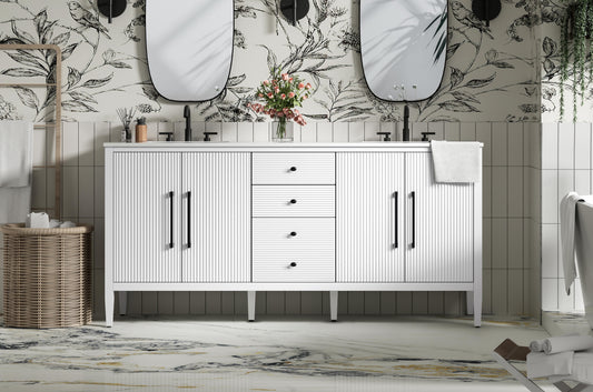 72 inch Double Bathroom Vanity in White
