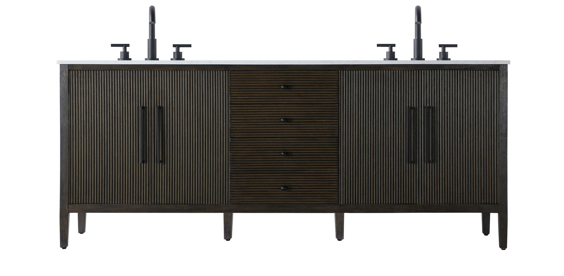 84 inch Double Bathroom Vanity inChocolate Oak