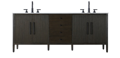 84 inch Double Bathroom Vanity inChocolate Oak