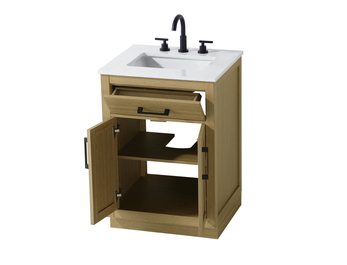 Alden 24 inch Single Bathroom Vanity in Honey Brown