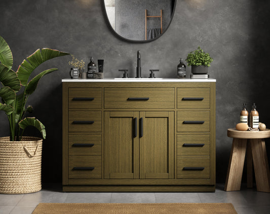 Alden 48 inch Single Bathroom Vanity in Chestnut Brown