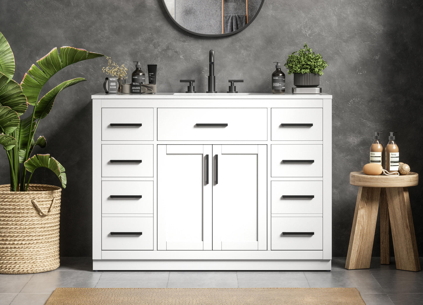 Alden 48 inch Single Bathroom Vanity in White