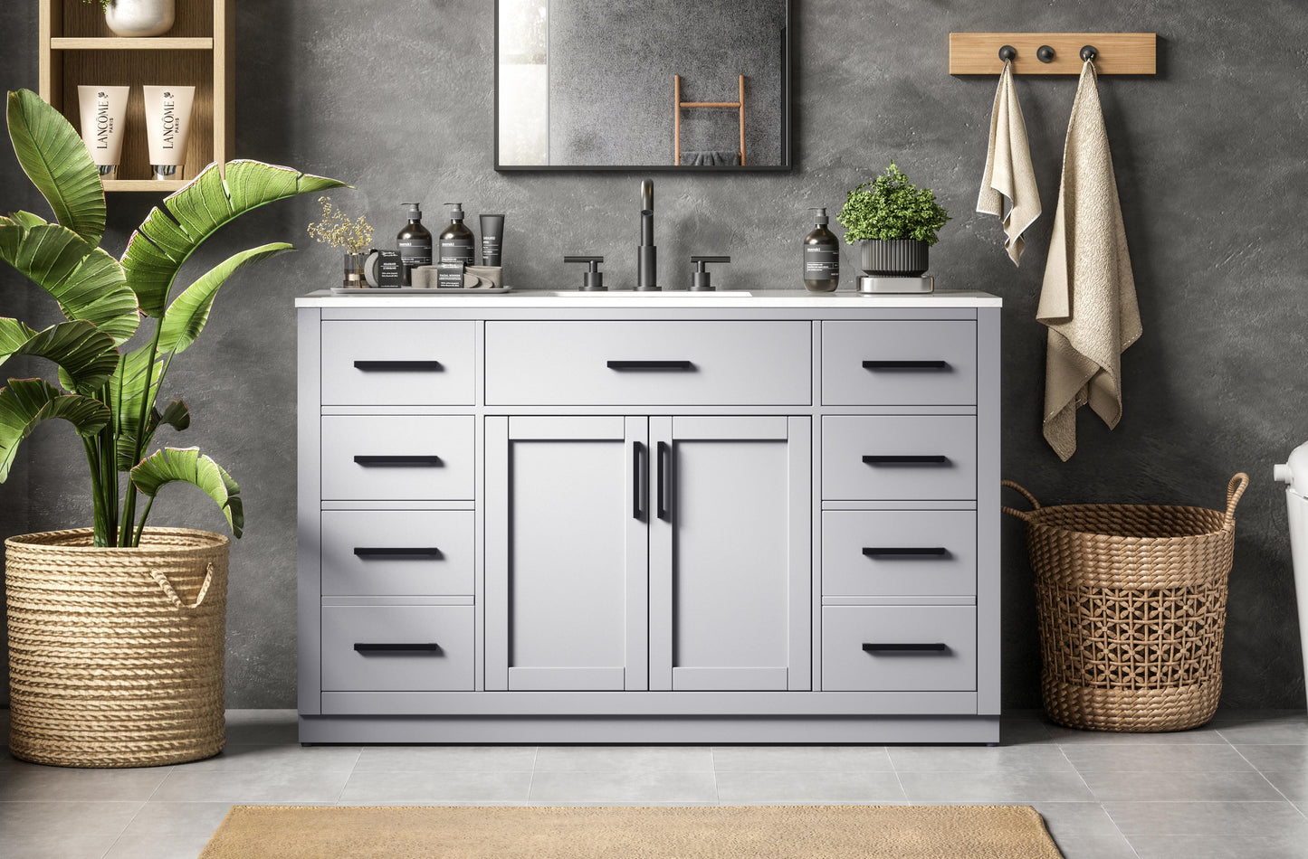 Alden 54 inch Single Bathroom Vanity in Grey