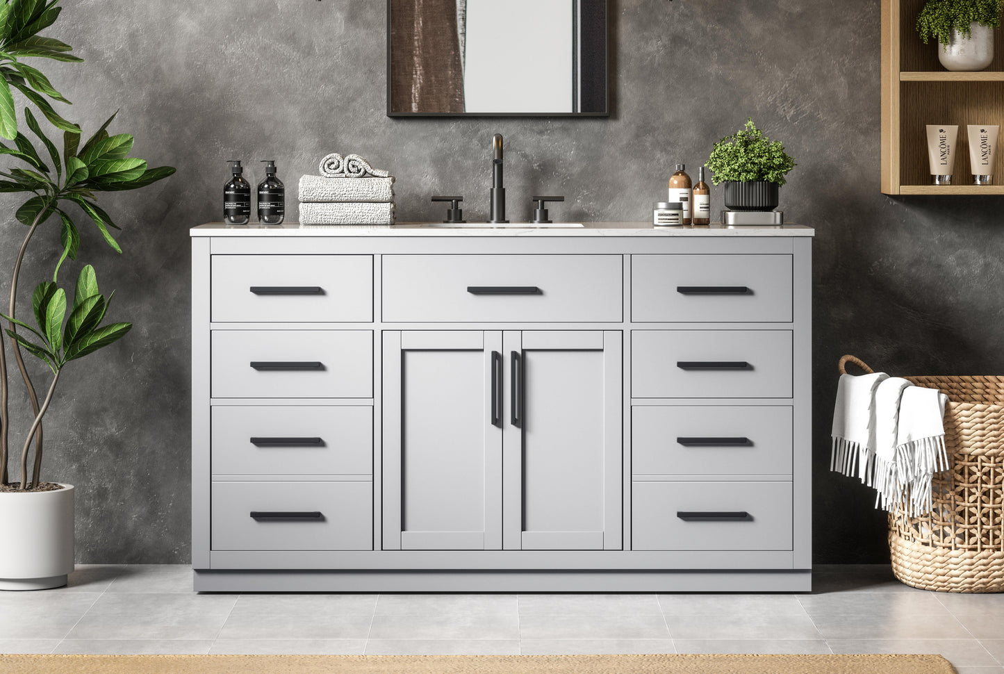 Alden 60 inch Single Bathroom Vanity in Grey