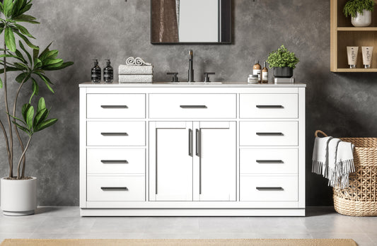 Alden 60 inch Single Bathroom Vanity in White