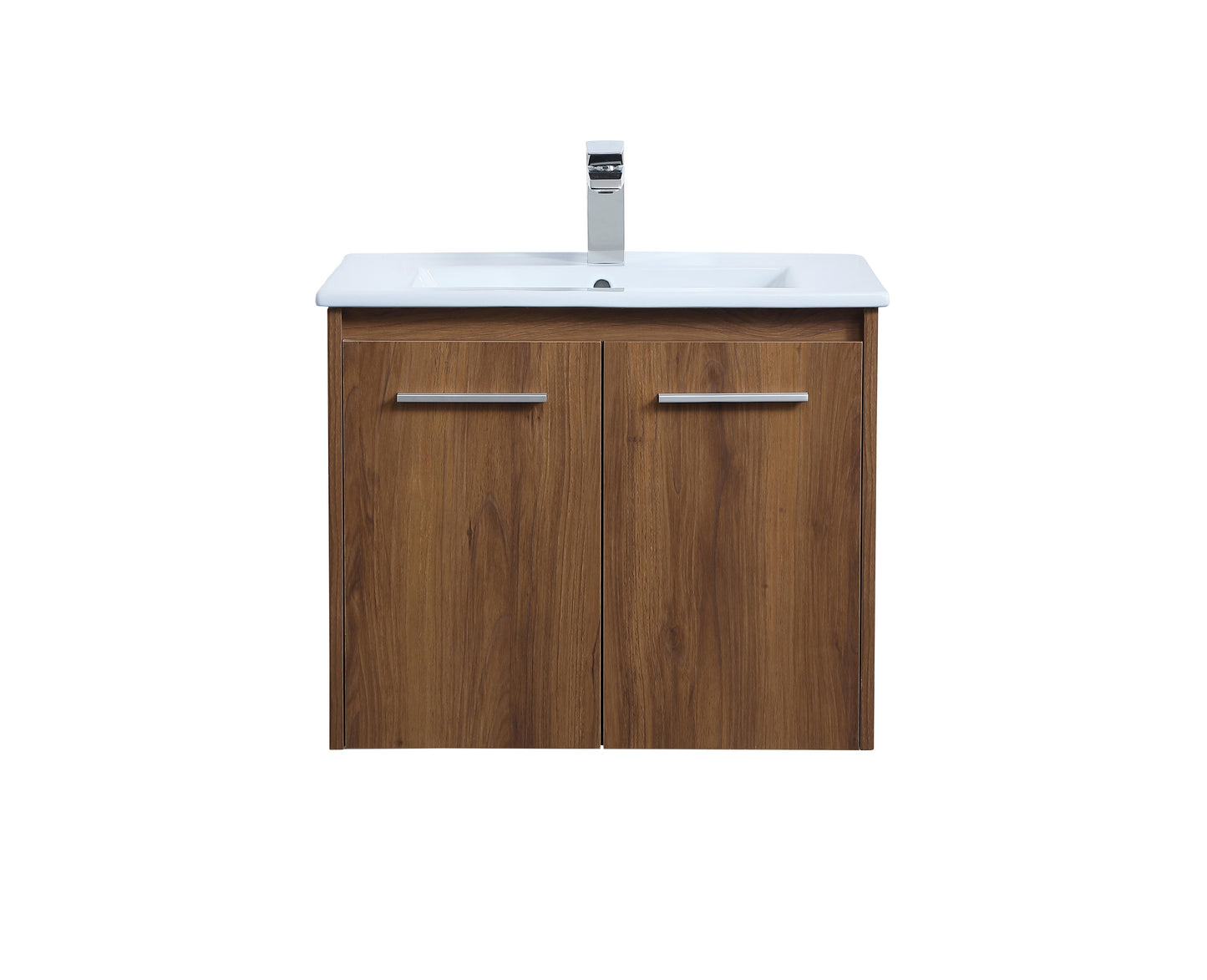 24 inch  Single Bathroom Floating Vanity in Walnut Brown