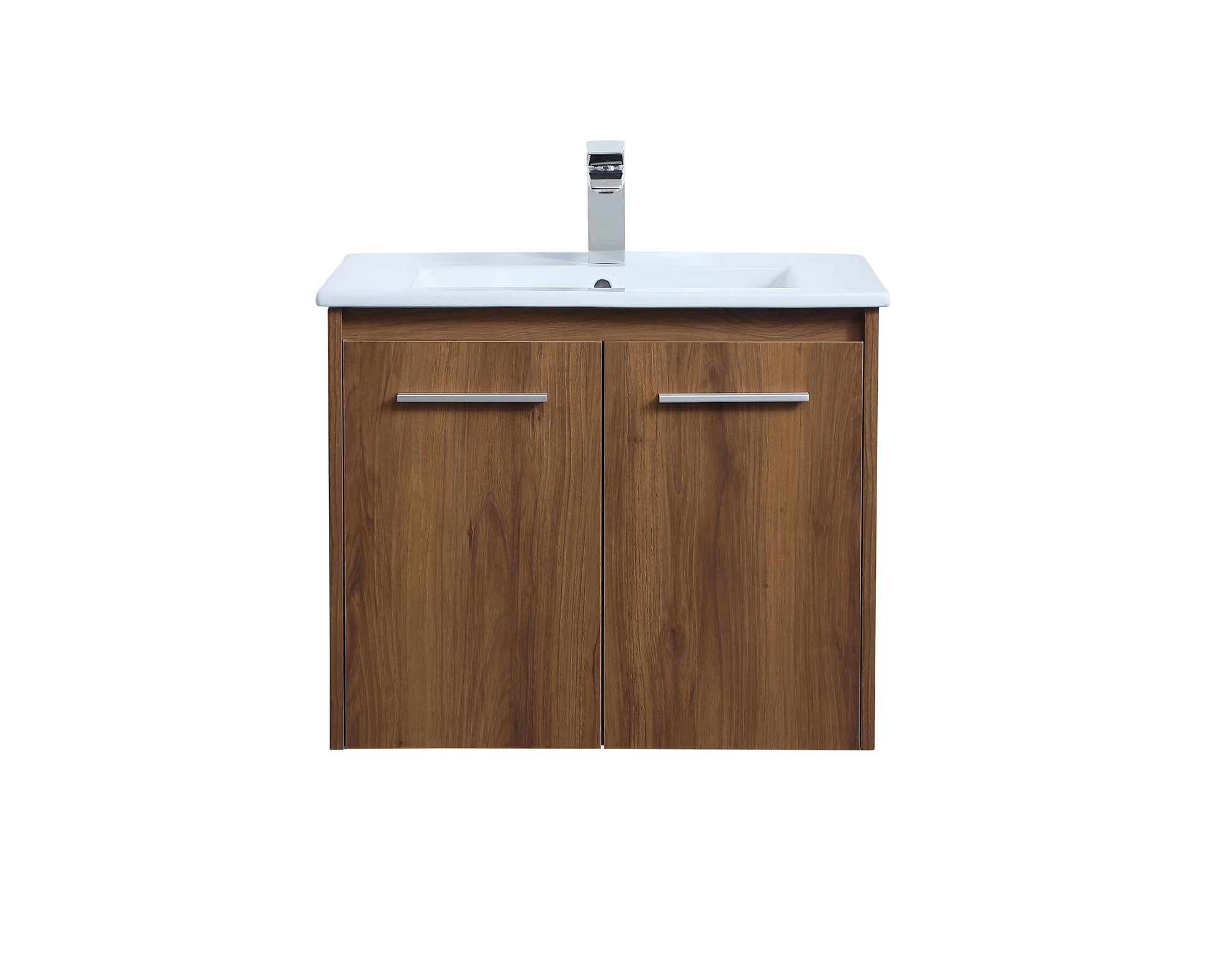 24 inch  Single Bathroom Floating Vanity in Walnut Brown
