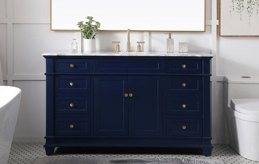 60 inch Single Bathroom Vanity set in Blue
