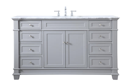 60 inch Single Bathroom Vanity set in Grey