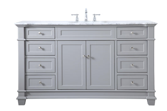 60 inch Single Bathroom Vanity set in Grey