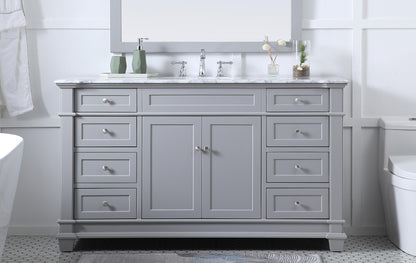 60 inch Single Bathroom Vanity set in Grey