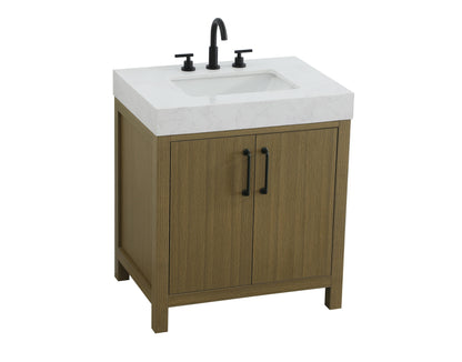 30 inch Single Bathroom Vanity In Chestnut Brown