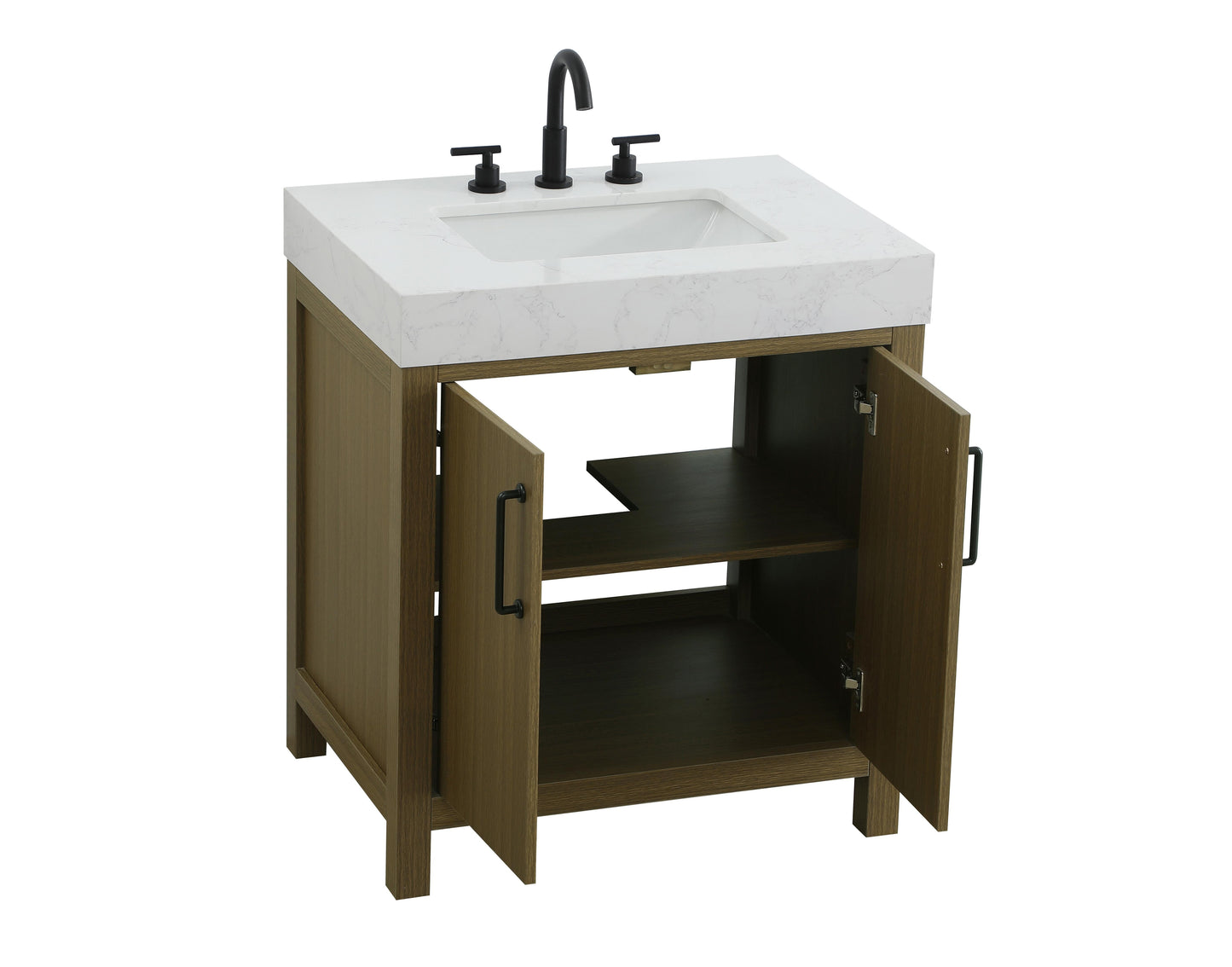 30 inch Single Bathroom Vanity In Chestnut Brown