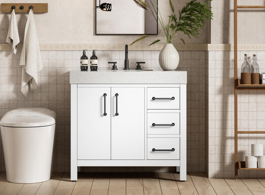 36 inch Single Bathroom Vanity In White