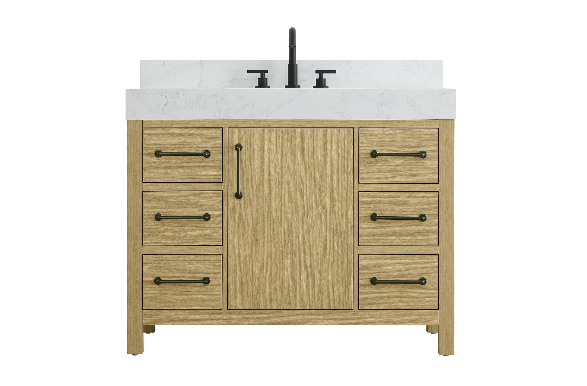 42 inch Single Bathroom Vanity In Honey Brown with backsplash