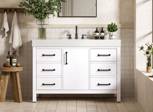 48 inch Single Bathroom Vanity In White