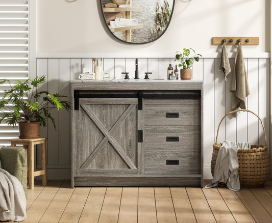 Austin 42 inch Single Bathroom Vanity in Rustic Grey