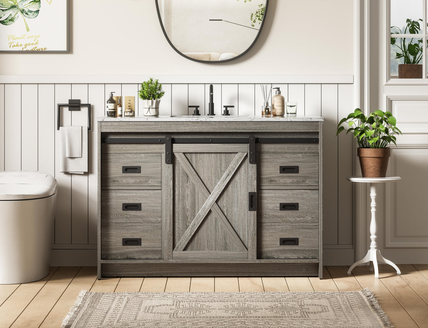 Austin 48 inch Single Bathroom Vanity in Rustic Grey