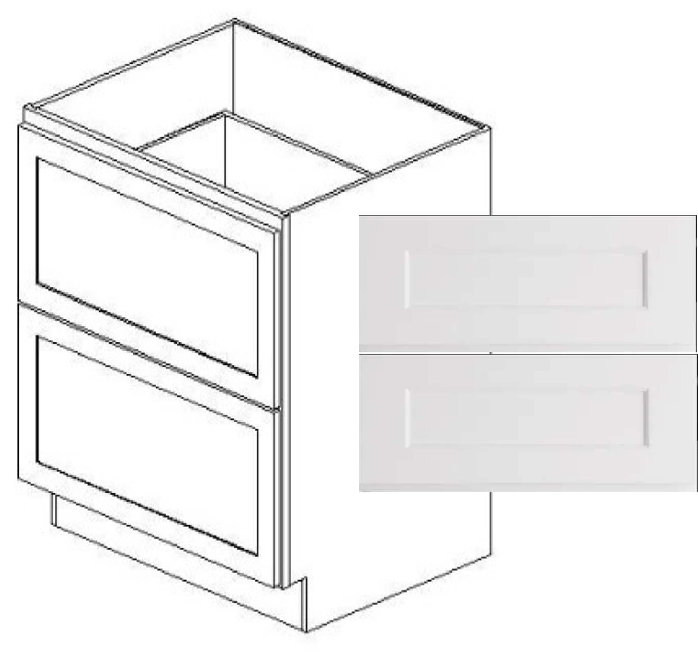 Value-Line Shaker 2-drawer base cabinet