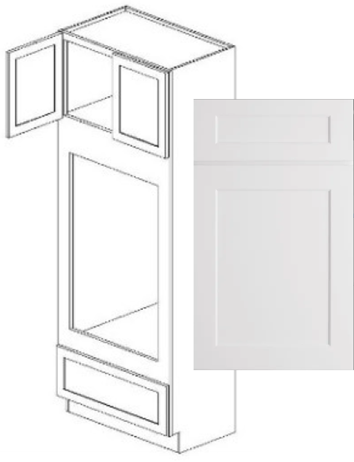 Value-Line Shaker double oven full height cabinet