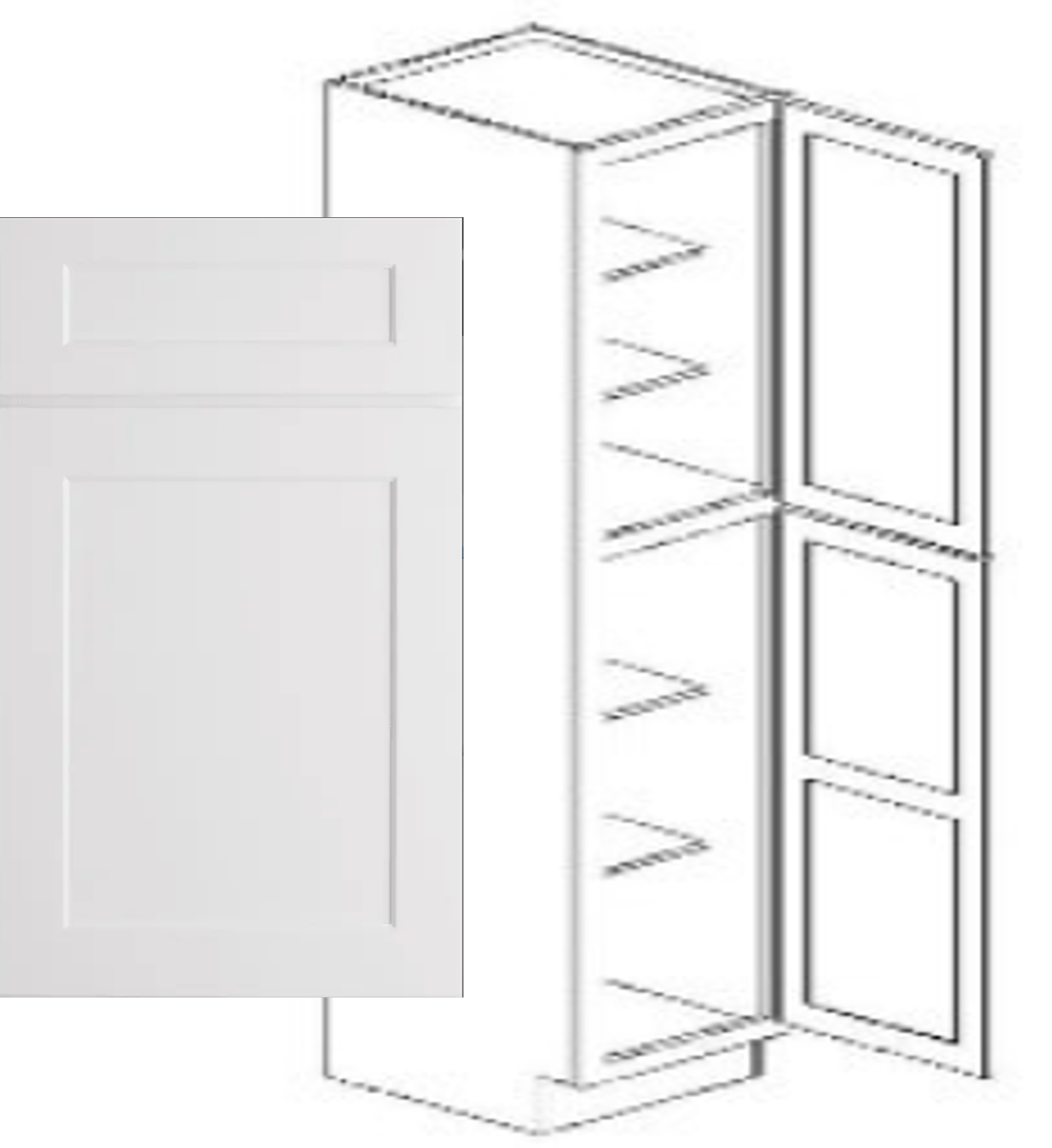 Value-Line Shaker pantry full-height cabinet