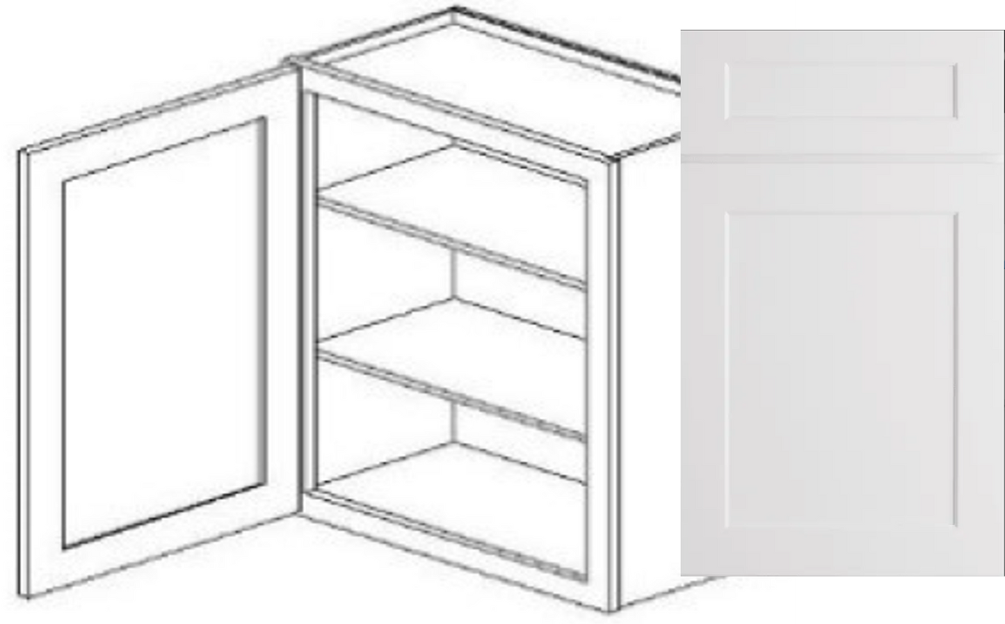 Value-Line Shaker upper cabinet with 1 door