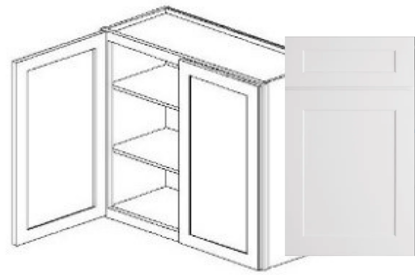 Value-Line Shaker upper cabinet with 2 doors