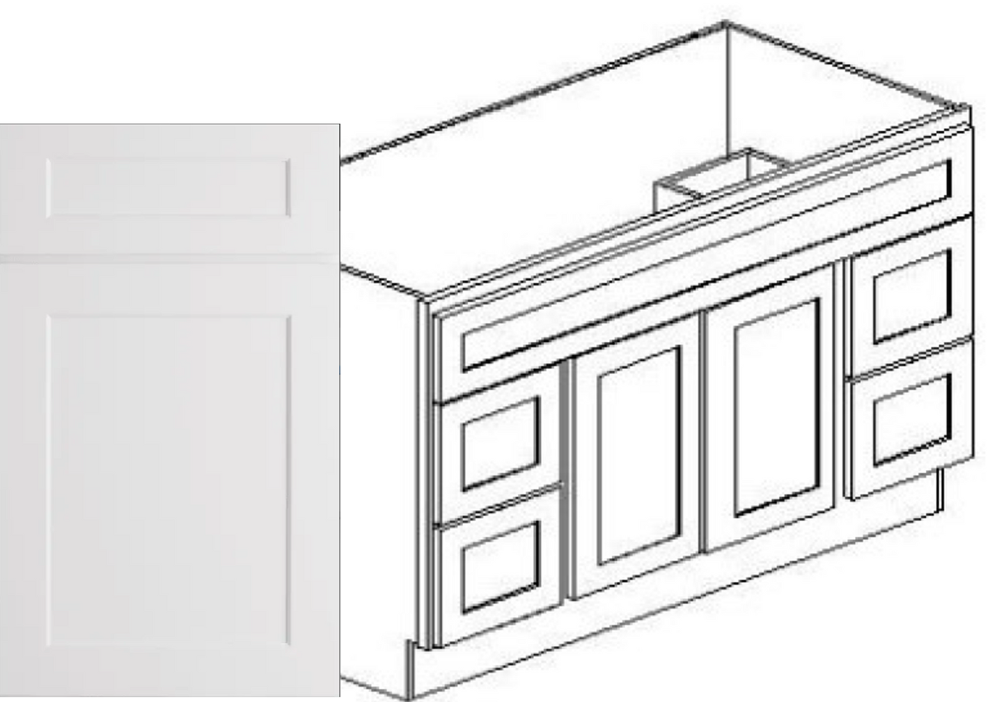 Value-Line Shaker vanity cabinet
